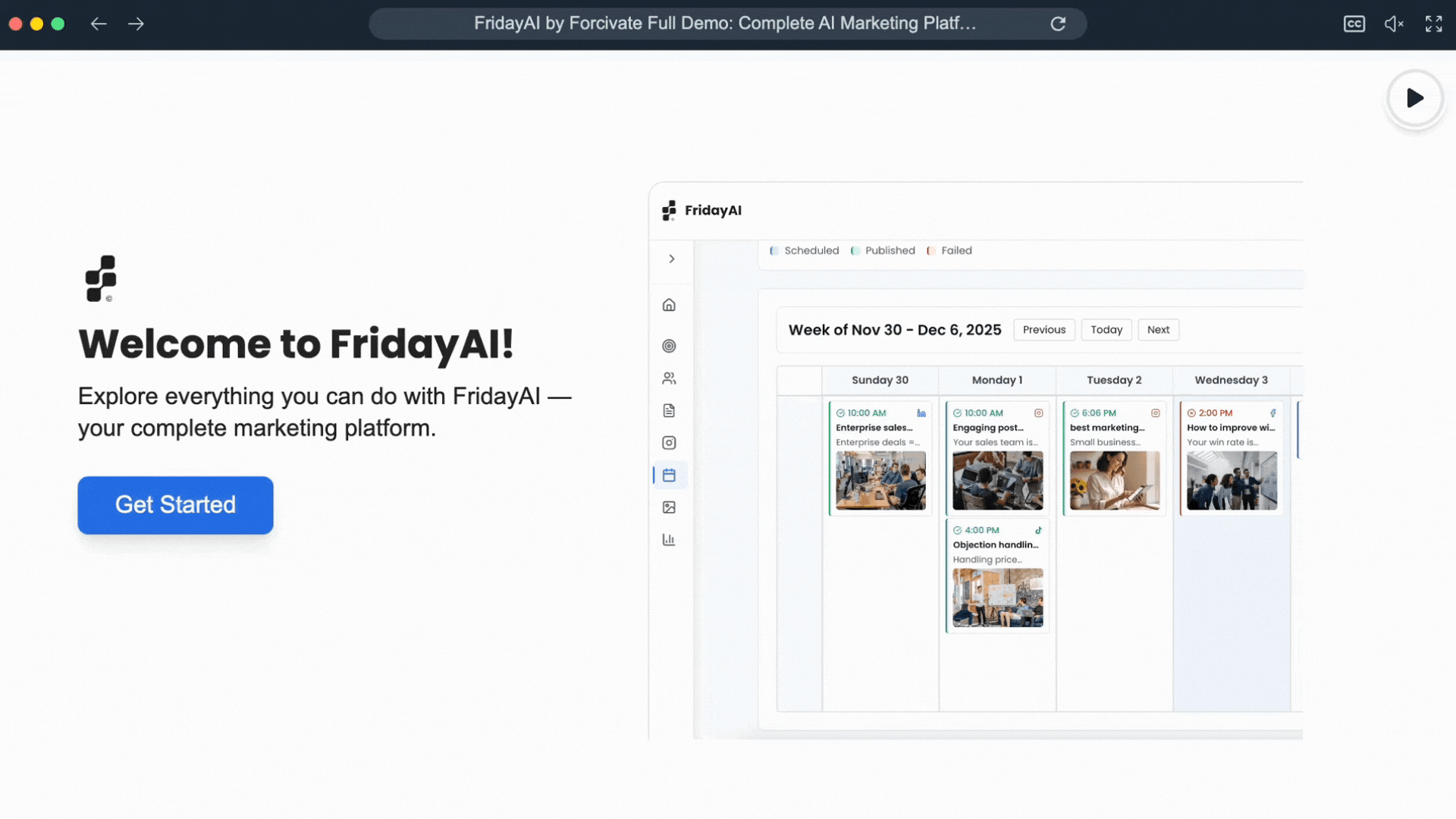 FridayAI Demo Preview